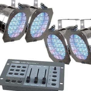 Showtec LED Par 56 set (4 stuks) + Showtec LED Operator 1 _Uit assortiment J&H licht en geluid