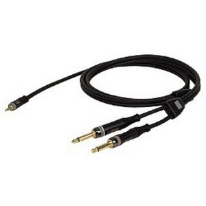 DAP 3-pins miniJack male – 2 x 2-pins Jack male Coax kabel 6mm (10 meter) _Uit assortiment J&H licht en geluid