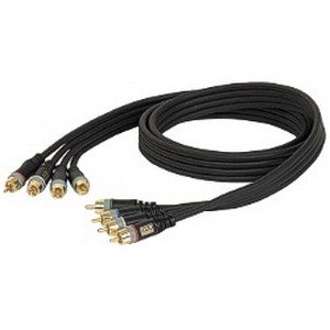 DAP 4-way RCA male – RCA male Coax kabel 6mm (10 meter) _Uit assortiment J&H licht en geluid
