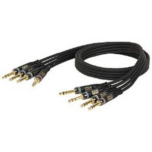 DAP 4-way 3-pins Jack – 3-pins Jack Coax kabel 6mm (6 meter) _Uit assortiment J&H licht en geluid
