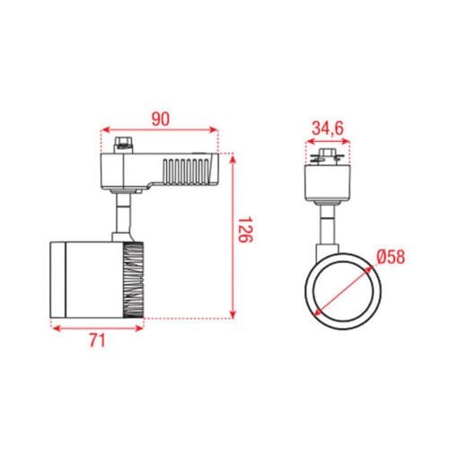 Artecta New York-B – Plafondspotje met een 1-fase track adapter, zwart Architectuur- verlichting J&H licht en geluid 2
