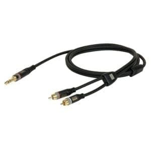 DAP 1x 3 pins Jack/2xRCA M(L+R) 10m 2x 6mm 75 Ohm coax kabel