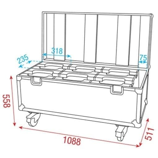 DAP Flightcase voor 6 Infinity iW-715 LED Wash Moving Heads _Uit assortiment J&H licht en geluid 5