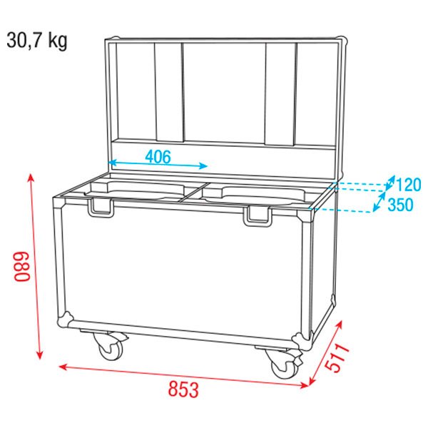 DAP Premium Line flightcase voor 2 Infinity iB-2R Moving Heads _Uit assortiment J&H licht en geluid 6 DAP Premium Line flightcase voor 2 Infinity iB-2R Moving Heads _Uit assortiment J&H licht en geluid 6