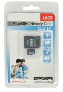 König micro SDHC geheugenkaart, Class 10, 16 GB