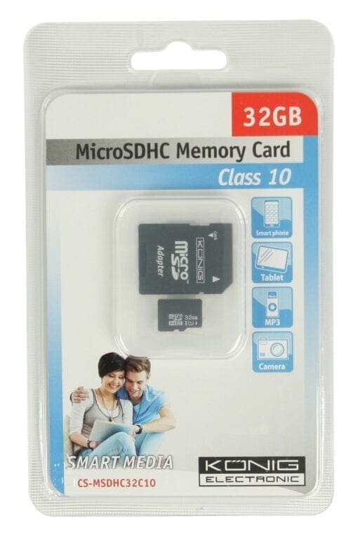 König micro SDHC-geheugenkaart, Class 10, 32 GB _Uit assortiment J&H licht en geluid