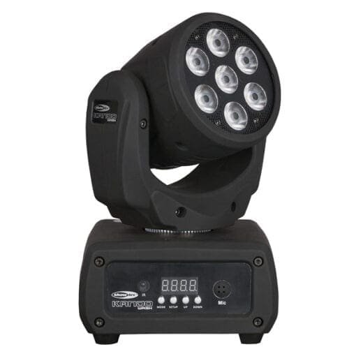 Showtec Kanjo Wash RGB – Compacte LED wash Moving Head _Uit assortiment J&H licht en geluid
