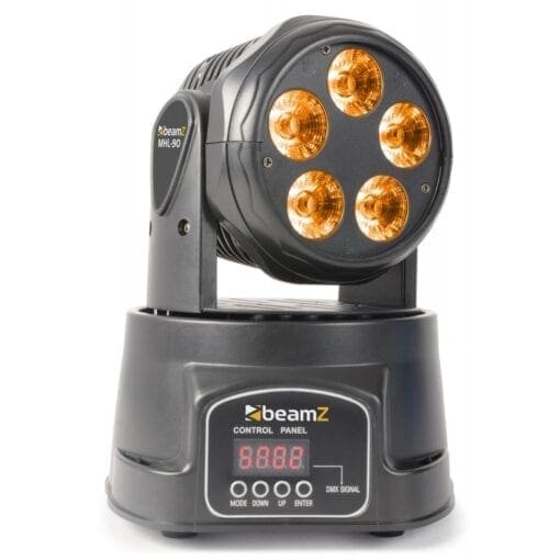 BeamZ MHL90 Mini Moving Head Wash 5x 18W RGBAW-UV LED’s _Uit assortiment J&H licht en geluid 2