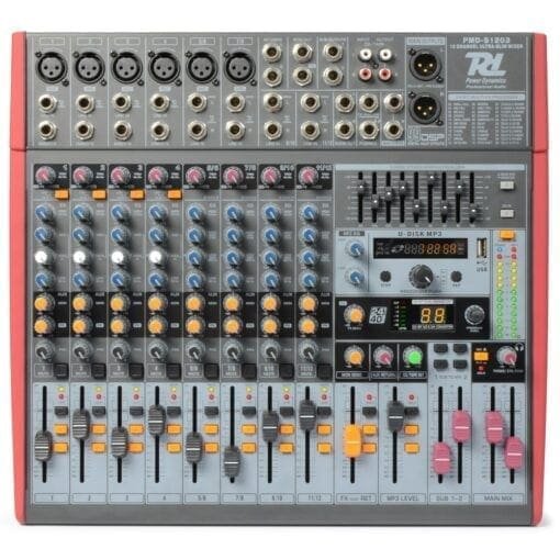 Power Dynamics	PDM-S1203 Stage Mixer 12-Kanaals DSP/MP3- USB IN/UIT _Uit assortiment J&H licht en geluid 3