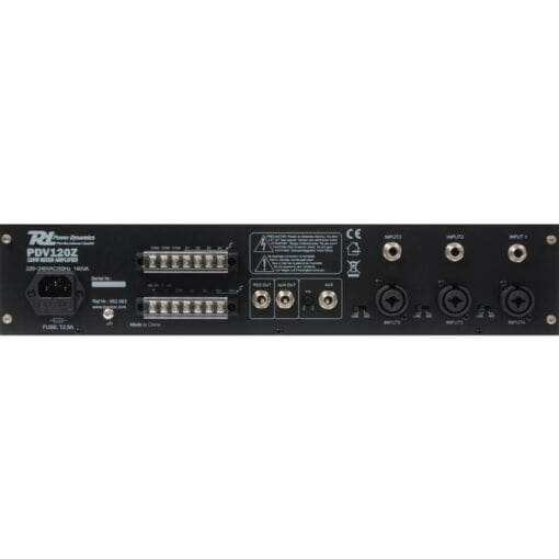 Power Dynamics	PDV120Z 120W/100V 4-Zone Versterker _Uit assortiment J&H licht en geluid 3