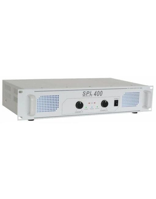 SkyTec SPL 400 2x 200W Versterker Wit _Uit assortiment J&H licht en geluid