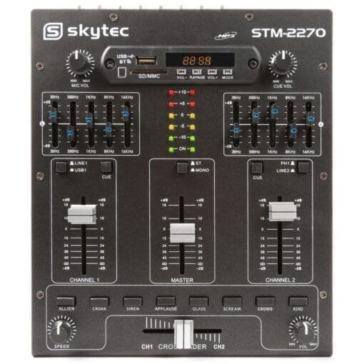 SkyTec STM2270 4-Kanaals Mixer Geluidseffecten SD/USB/MP3/BT _Uit assortiment J&H licht en geluid 3