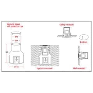 Artecta Miami-T3SQ WW symmetric - LED grondspotje met een 2W warm witte LED-34183