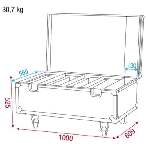 DAP Premium Line flightcase voor 4 Showtec Helix 4000 Q4 RGBW LED projectors _Uit assortiment J&H licht en geluid 5