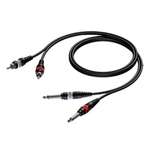 Procab CAB631, 2 x RCA naar 2 x  JACK 6,3 mono, 3.0 meter _Uit assortiment J&H licht en geluid