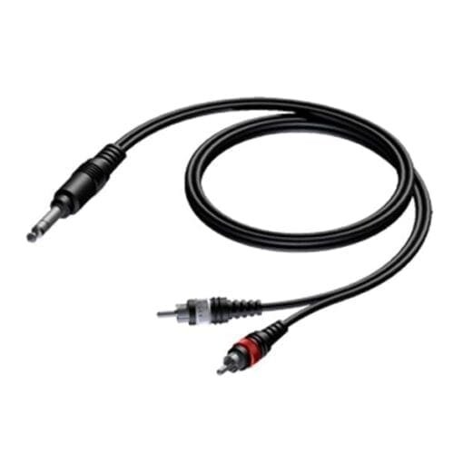 Procab CAB719 JACK 6,3 stereo naar 2 x RCA, 3.0 meter _Uit assortiment J&H licht en geluid