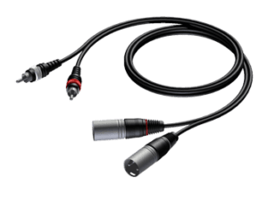 Procab CAB701, 2 x XLR male naar 2 x RCA, 3.0 meter