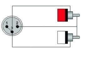 Procab CAB703, 1 x XLR male naar 2 x RCA male, 10.0 meter-35074