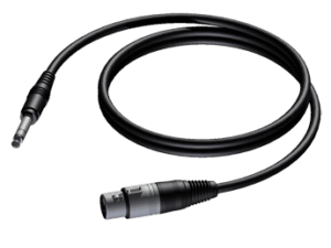 Procab CAB723, XLR female naar Jack stereo 6.3 mm, 1.5 meter