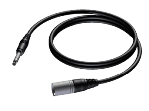 Procab CAB724, XLR male naar Jack stereo 6.3 mm, 5.0 meter