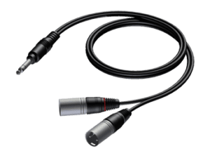 Procab CAB733, 1 x JACK 6.3 stereo naar 2 x XLR male, 1.5 meter