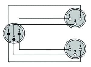 Procab PRA736, 1 x XLR male naar 2 x XLR female, 1.5 meter-35029