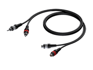 Procab CAB850, 2 x RCA naar 2 x RCA female, 5.0 meter