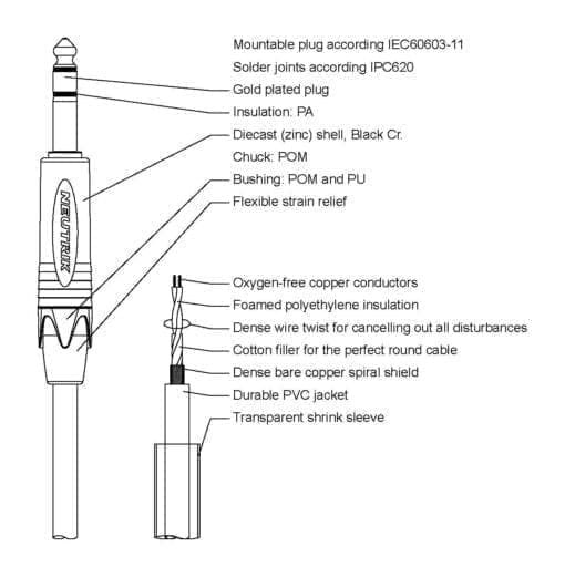 Procab PRA723, XLR female naar Jack stereo 6.3 mm, 1.5 meter _Uit assortiment J&H licht en geluid 4