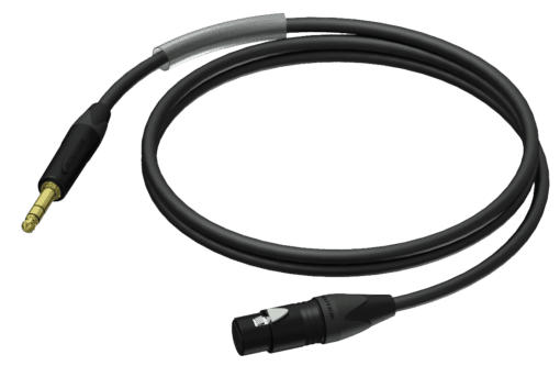 Procab PRA723, XLR female naar Jack stereo 6.3 mm, 1.5 meter _Uit assortiment J&H licht en geluid