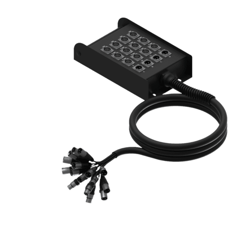 Procab MSB112.4 Multi stage block 12 x XLR female, 4 x XLR male, 10 meter _Uit assortiment J&H licht en geluid