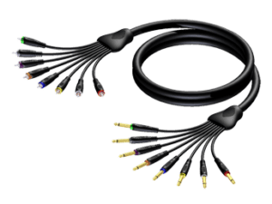 Procab REF8010 8 x Jack 6.3mm mono naar 8 x RCA , 5 meter
