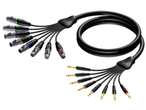 Procab REF8024, 8 x XLR female naar 8 x JACK 6.3mm mono, 5 meter