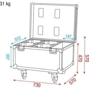 DAP Flightcase voor 4 Showtec Beacon Moving Heads-37266