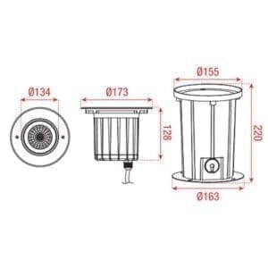 Artecta Houston-1R 3000K - LED grondspot met een warm witte LED (12 Watt)-37947