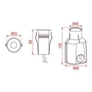 Artecta Berkely-1R RGB - LED grondspotje met een RGB LED (2 Watt)-37919