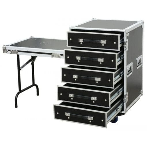 Power Dynamics PD-FA6 5 Drawer 3U Engineer Flightcase met tafel _Uit assortiment J&H licht en geluid 2 Power Dynamics PD-FA6 5 Drawer 3U Engineer Flightcase met tafel _Uit assortiment J&H licht en geluid 2
