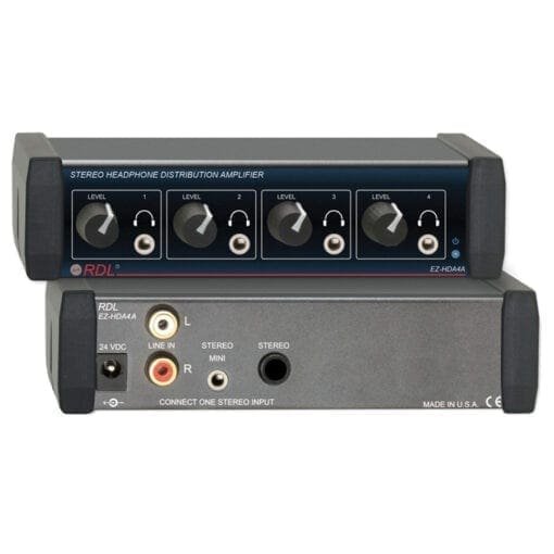 RDL EZ-HDA4AX – stereo headphone distributor _Uit assortiment J&H licht en geluid