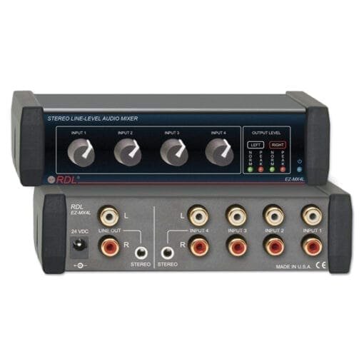 RDL EZ-MX4LX – stereo line-level audio mixer _Uit assortiment J&H licht en geluid