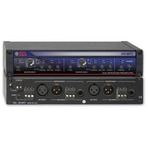 RDL HR-MP2 – dual microphone preamplifier _Uit assortiment J&H licht en geluid