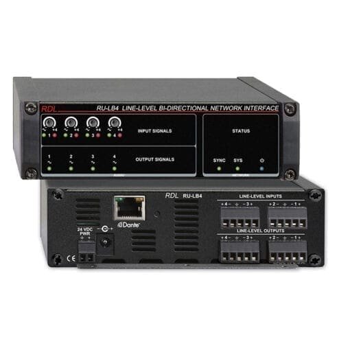 RDL RU-LB4P – Dante in- output interface + PoE _Uit assortiment J&H licht en geluid