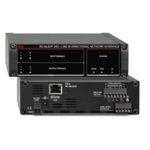 RDL RU-MLB2P – Dante in- output interface + PoE _Uit assortiment J&H licht en geluid