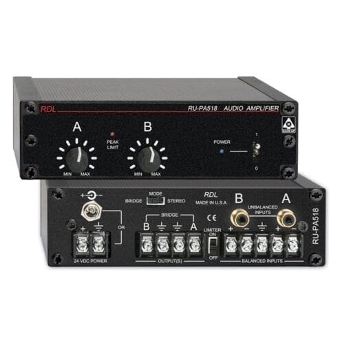 RDL RU-PA518 – stereo/mono amplifier _Uit assortiment J&H licht en geluid