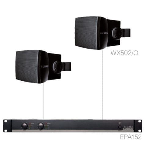 Audac Purra 5.2E/B – audio foreground set – zwart _Uit assortiment J&H licht en geluid