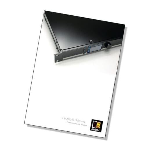 Audac brochure “Totaal Catalogus” Catalogus J&H licht en geluid