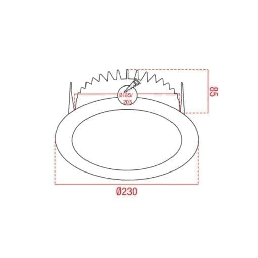 Artecta hoorn 185 round 2700 k _Uit assortiment J&H licht en geluid 3