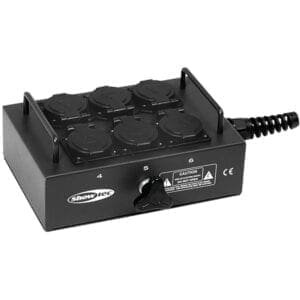 Showtec BO-6-PG Break-out box, 6 Schuko uitgangen, zonder kabel Breakoutboxes J&H licht en geluid