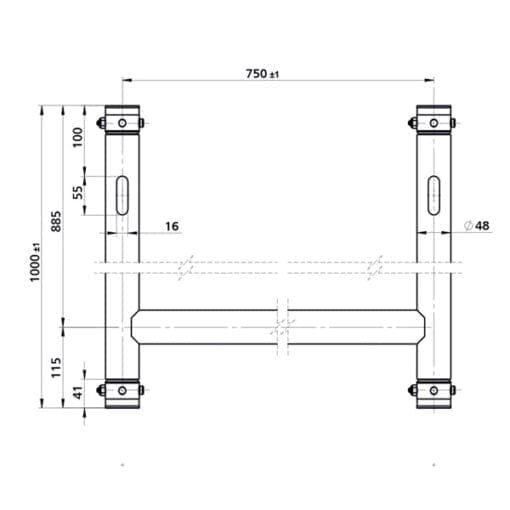 Showtec H-downrigger voor de FT en FQ serie (zwart) Podium en rigging J&H licht en geluid 2