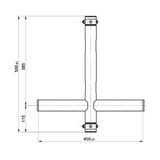 Showtec T-downrigger voor de FT en FQ serie (zwart) Podium en rigging J&H licht en geluid 2