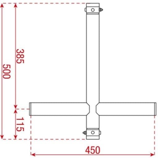 Showtec T-downrigger voor de FT en FQ serie (zwart) Podium en rigging J&H licht en geluid 3