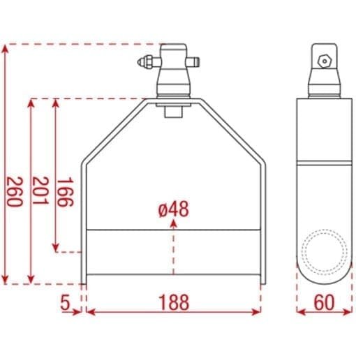 Showtec Single downrigger voor de FT en FQ serie (zwart) Podium en rigging J&H licht en geluid 3